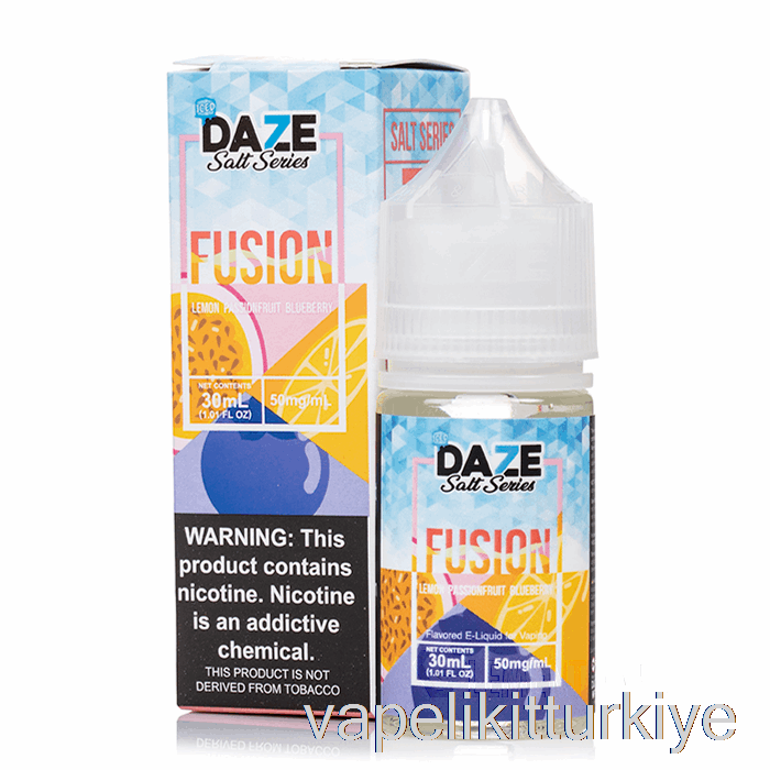 Vape Kalem Vape Mate Buzlu Limon çarkıfelek Meyvesi Yaban Mersini - 7 Daze Füzyon Tuzu - 30ml 50mg